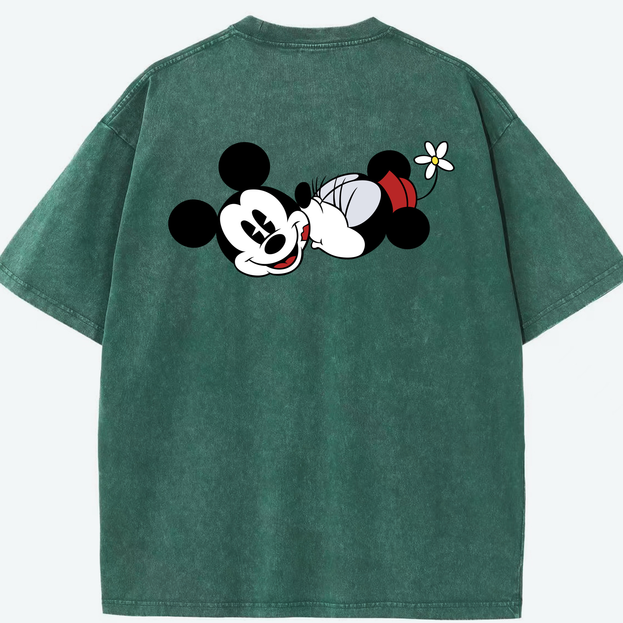 （画像用） ミッキーマウス Mickey Mouse 綿100% ヴィンテージ風 半袖Tシャツ（背面プリント）